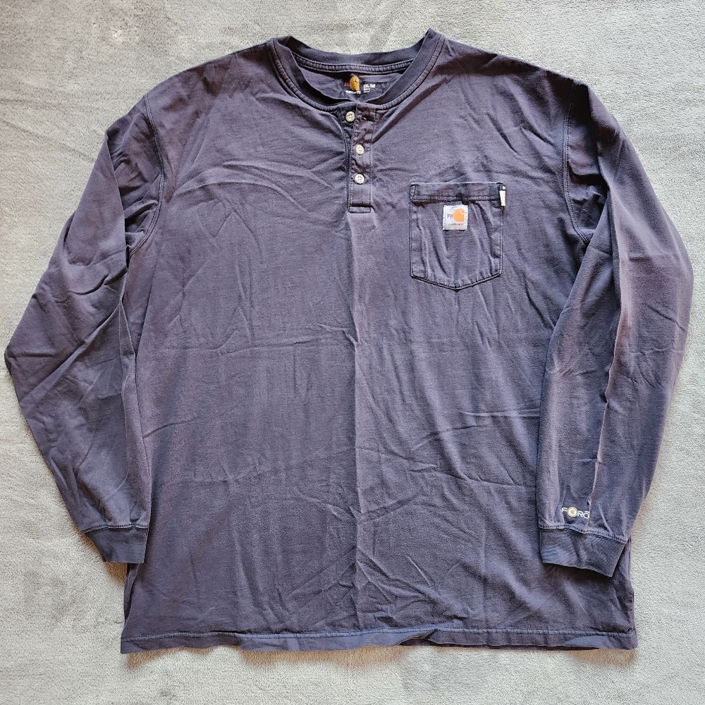 Carhartt Flame-Resistant Carhartt Force® Cotton Long Sleeve Henley Jersey